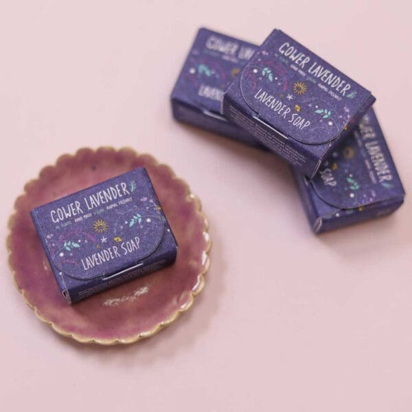 Ceramic dish & lavender soap gift set - mini - Image 4